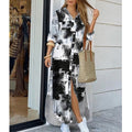 Women's Clothing Spring Summer Printed Sexy Shirt Dress