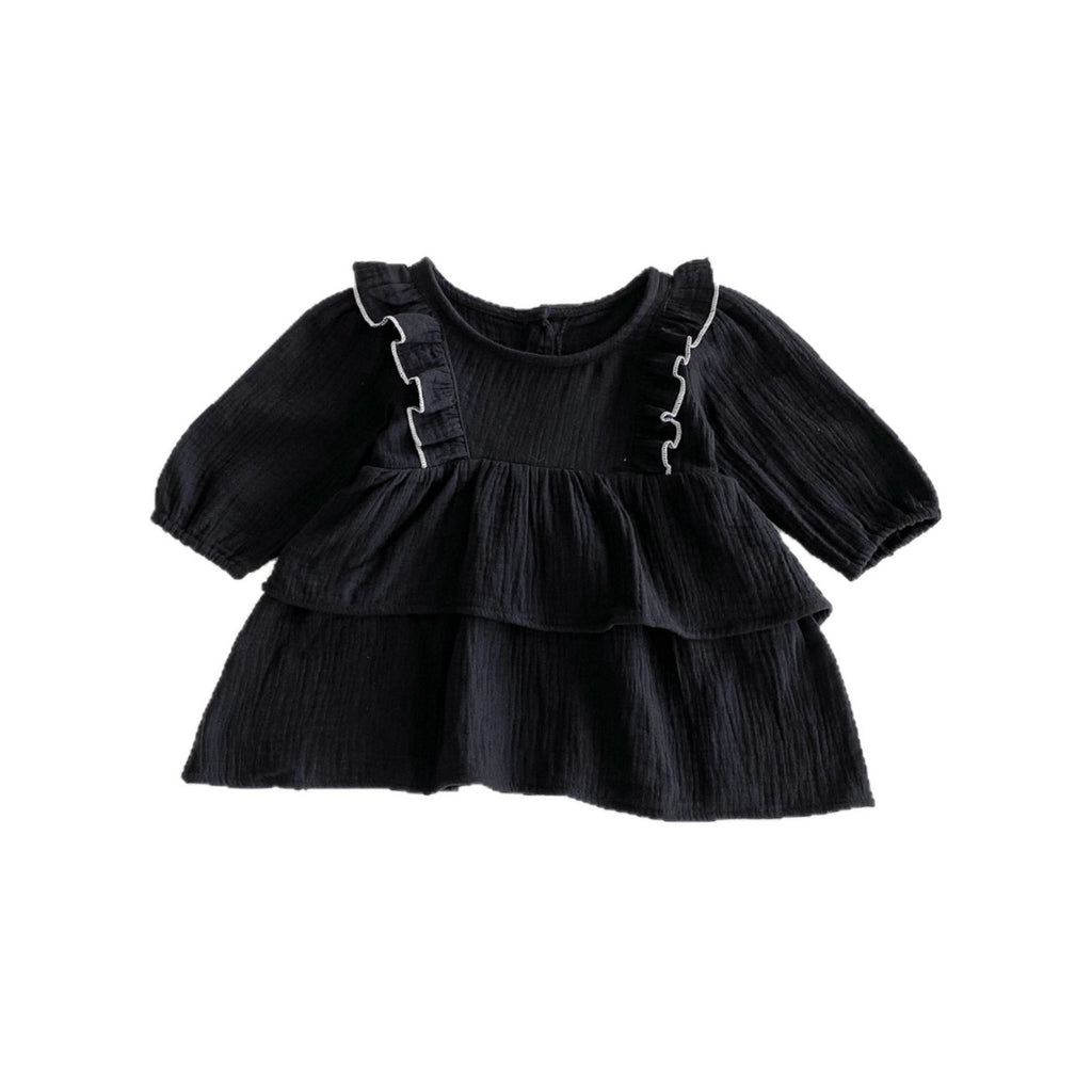 Baby Cake Dress Spring Fashion Ruffled Bow Sleeveless Dress for Girls Sweet Princess Style