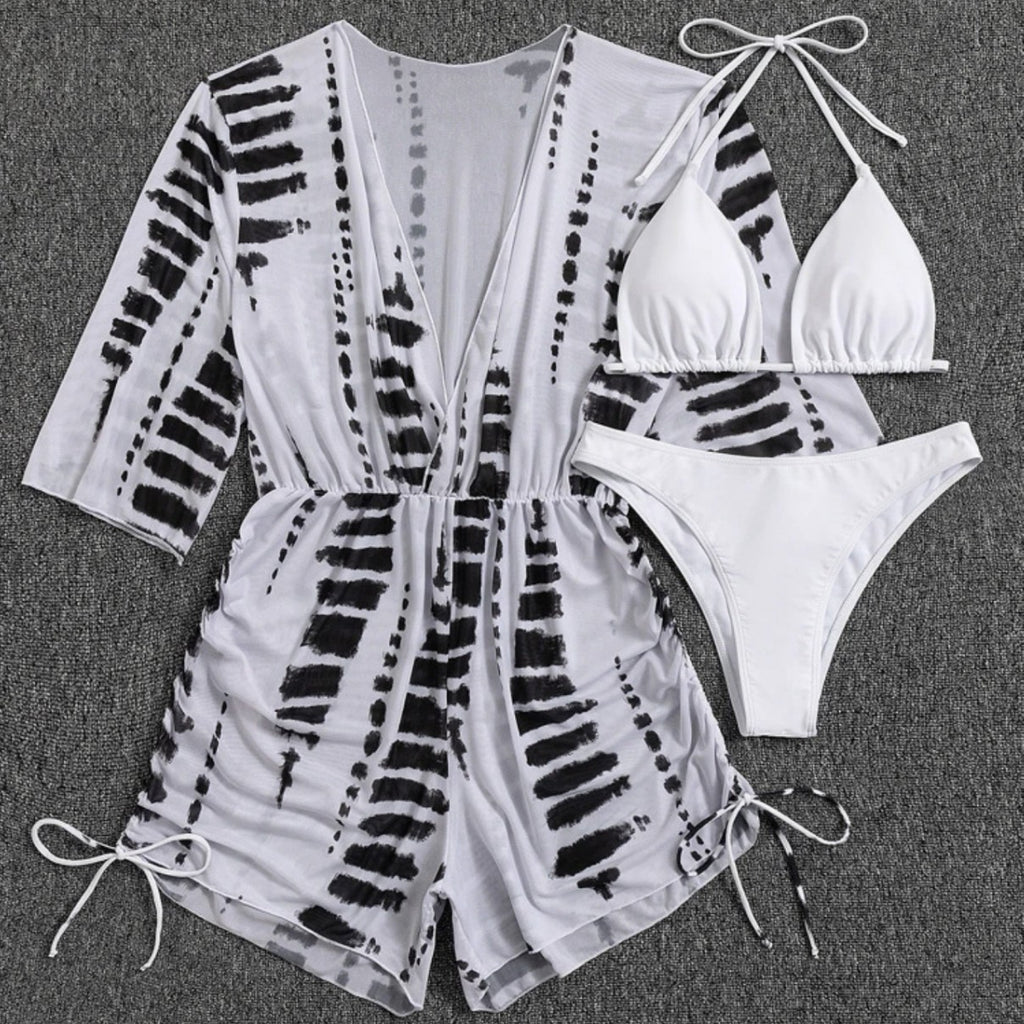 One-Piece Shorts Swimwear Set