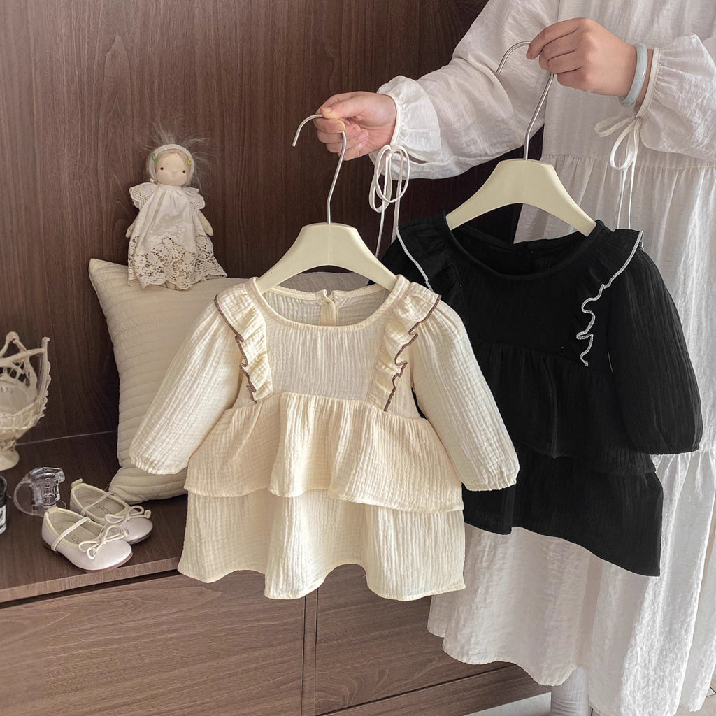 Baby Cake Dress Spring Fashion Ruffled Bow Sleeveless Dress for Girls Sweet Princess Style