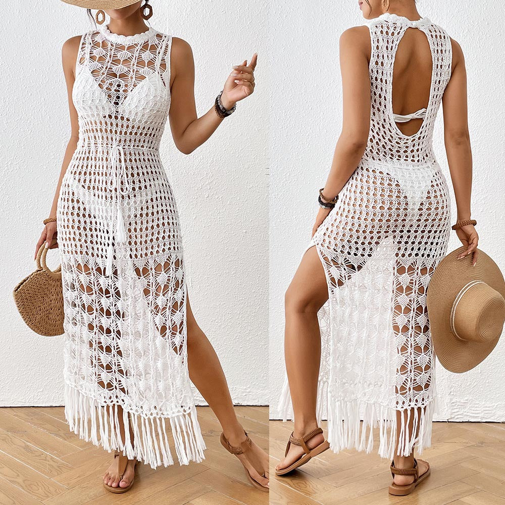 Ladies' Cover-Up Floral Hollow-Out Beach Dress