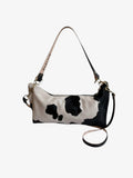 Blair Shoulder Bag, Cow Print-Black