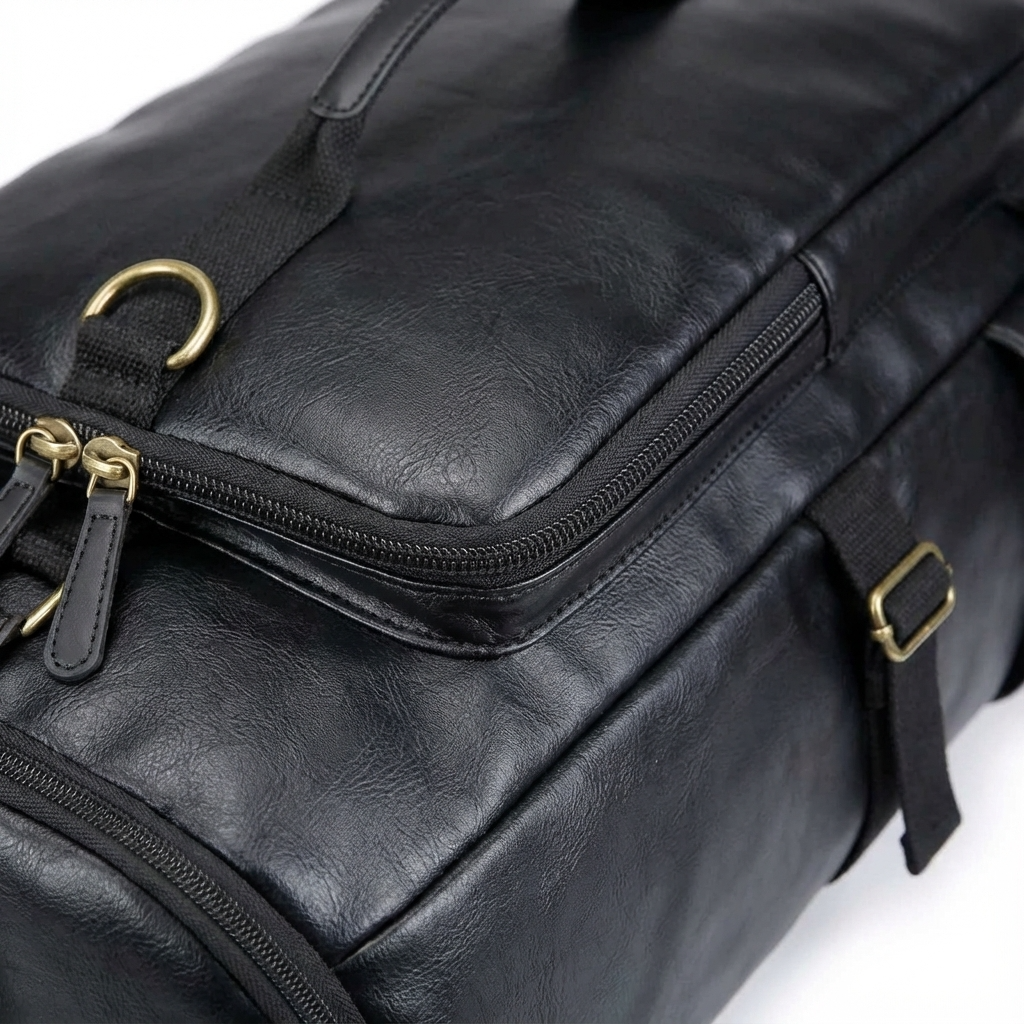 Men's Vegan Leather Duffle Bag – Convertible 40L Travel