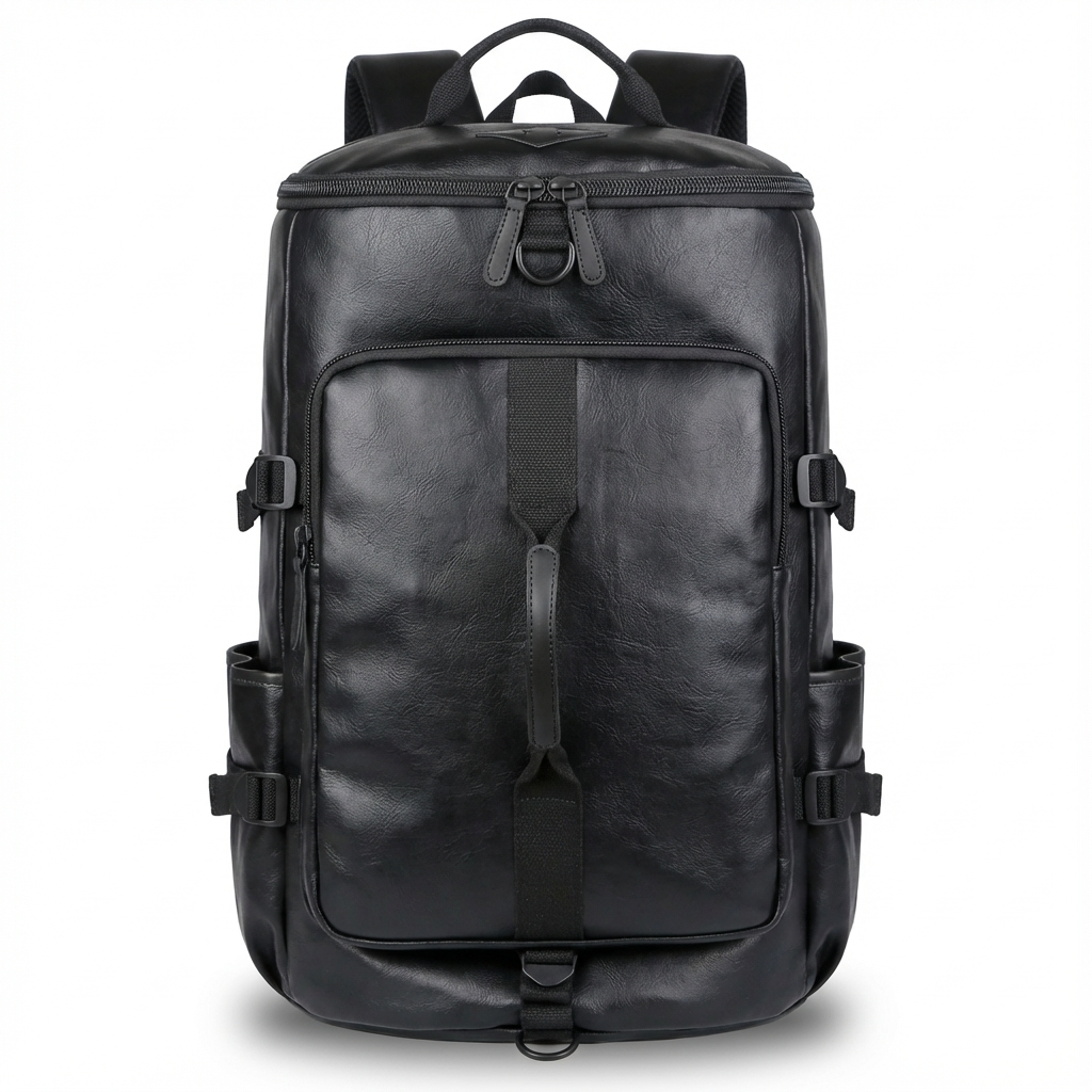 Men's Vegan Leather Duffle Bag – Convertible 40L Travel