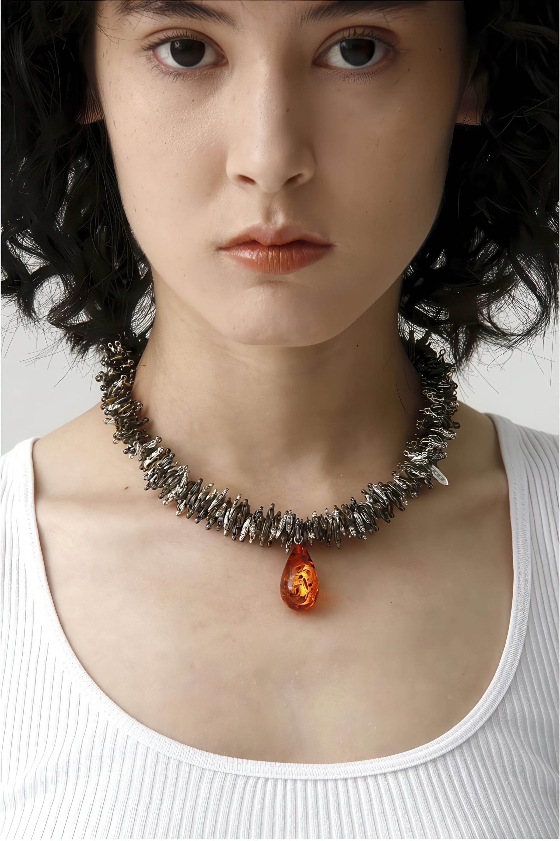 Amber Pendant Necklace