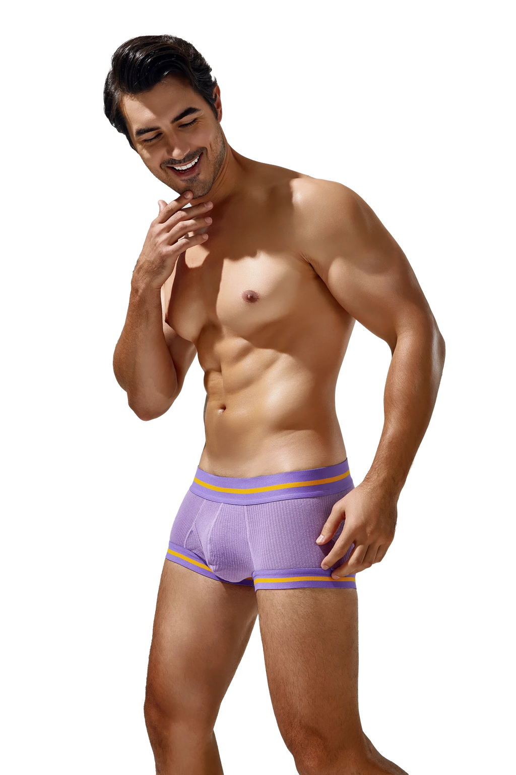 Men's Cotton Boxer Briefs, Breathable & Solid Colors