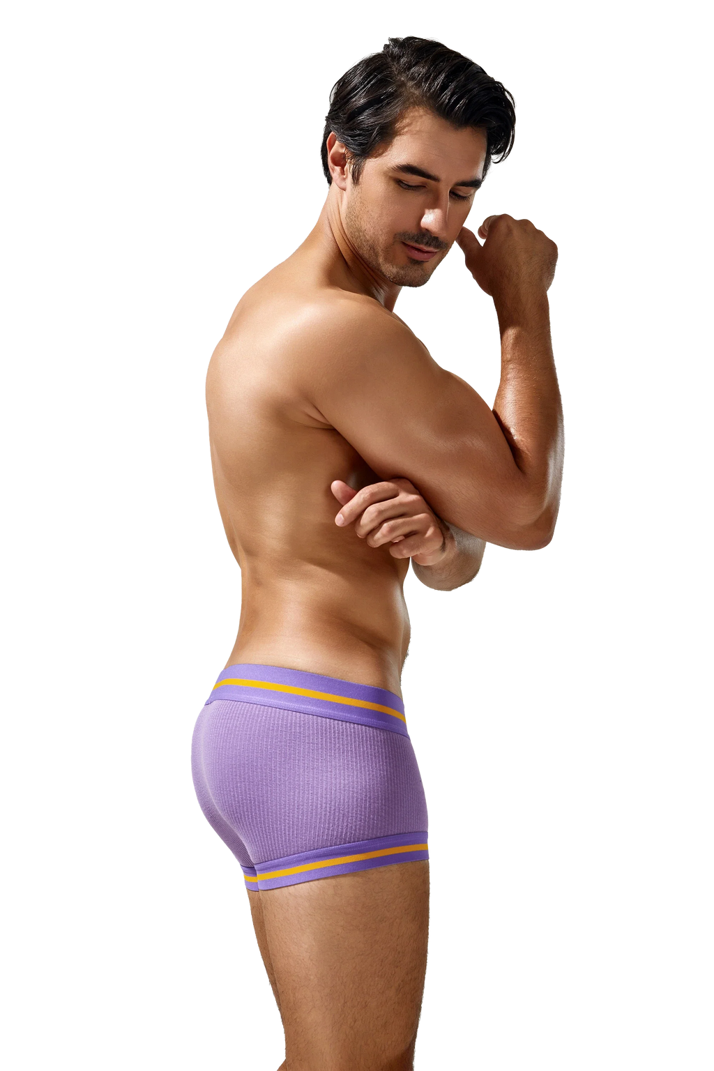 Men's Cotton Boxer Briefs, Breathable & Solid Colors