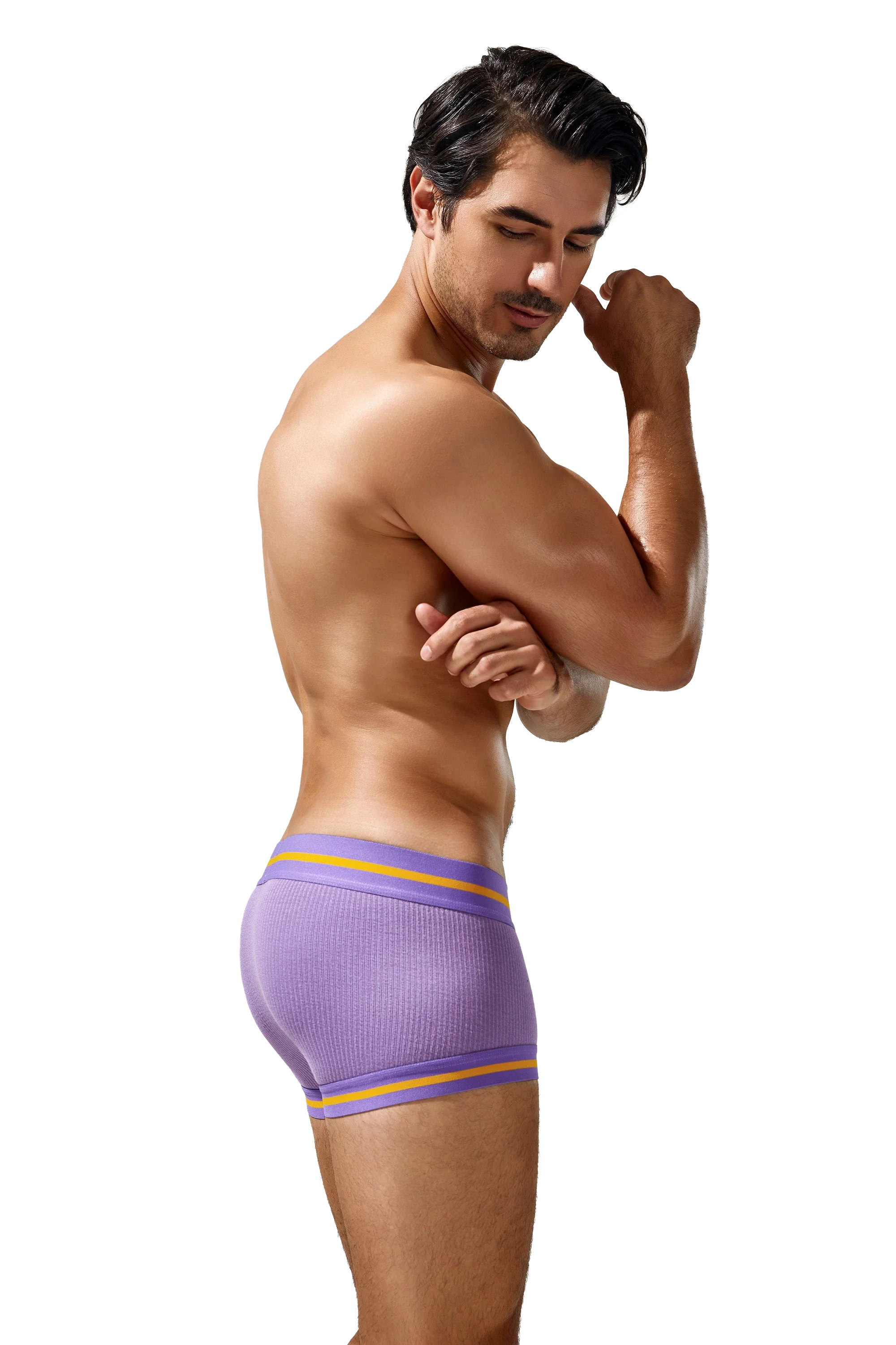 Men's Cotton Boxer Briefs, Breathable & Solid Colors
