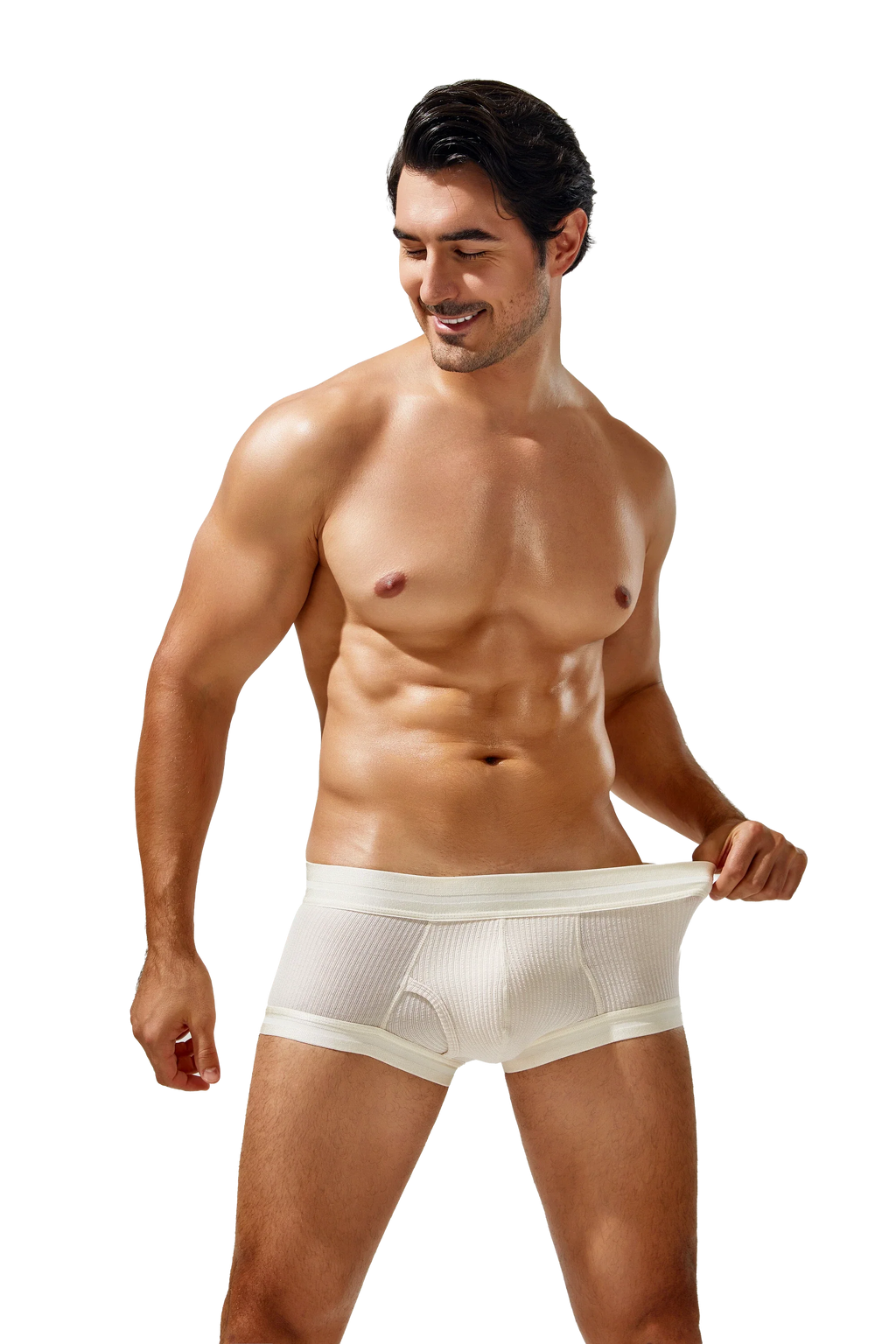 Men's Cotton Boxer Briefs, Breathable & Solid Colors