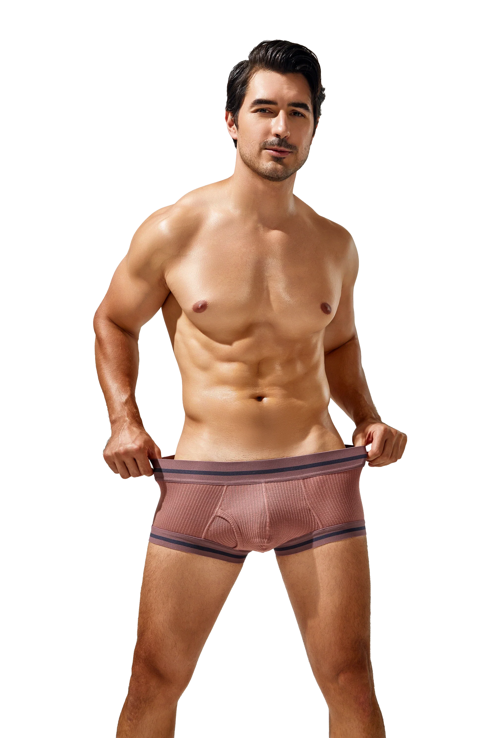 Men's Cotton Boxer Briefs, Breathable & Solid Colors
