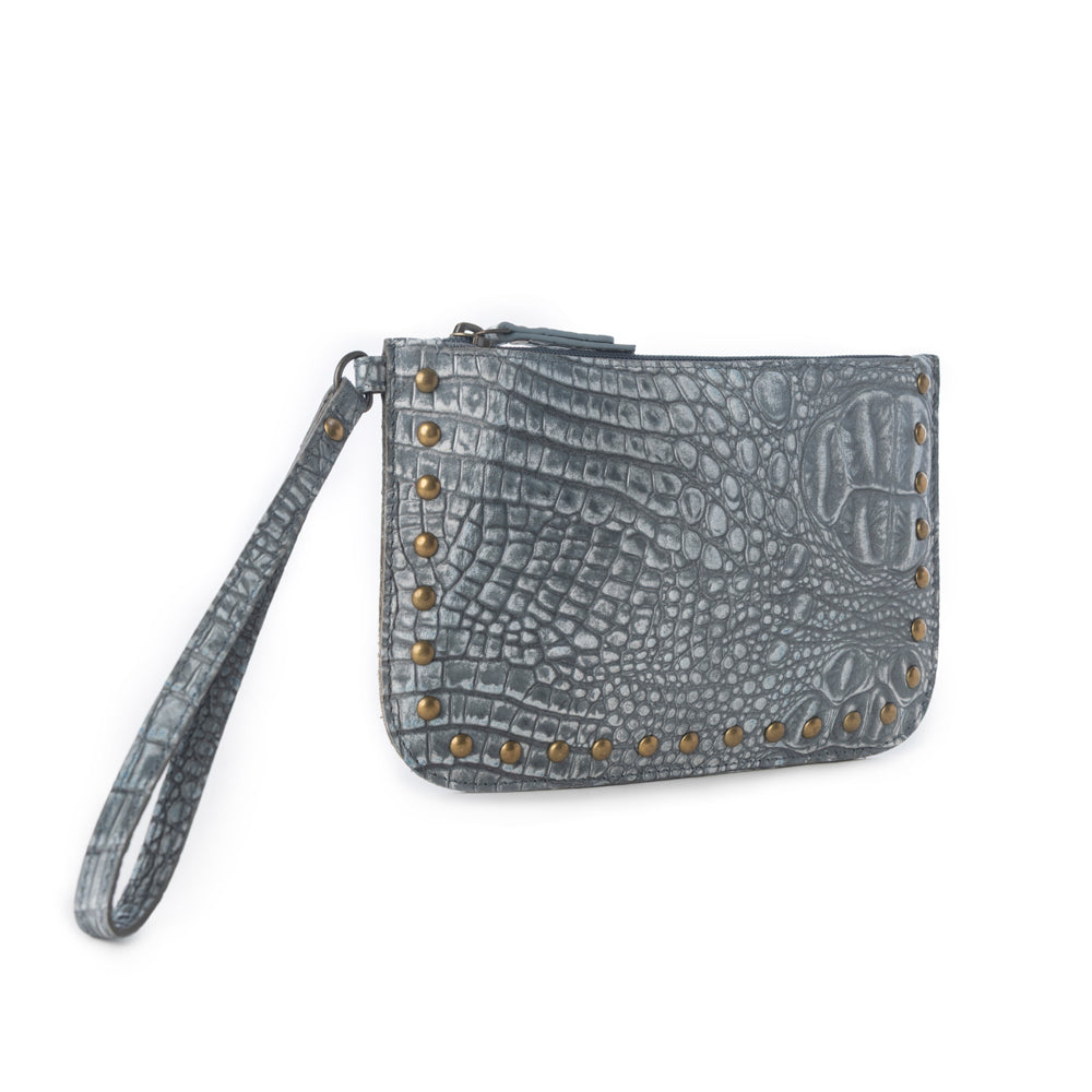 Myra Petalwild Western Wallet for Women in blue sage with embossed detail
