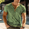 Summer 3D Printed T Shirt, Men's Retro Patchwork, Cool Breathable, Short Sleeve, Trendy Casual, Oversized Top