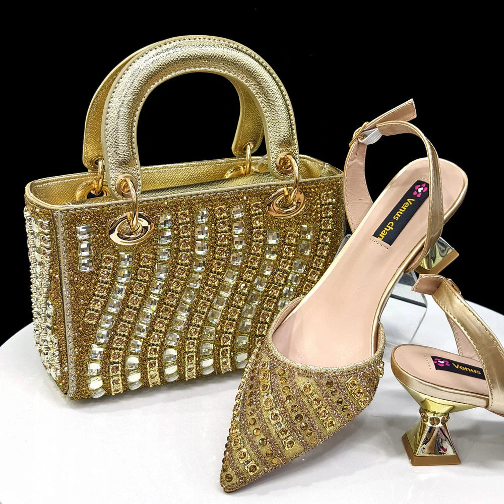 Ladies Shoes With Matching Bag Set - ED101