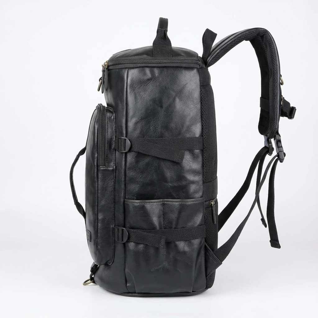 Men's Vegan Leather Duffle Bag – Convertible 40L Travel
