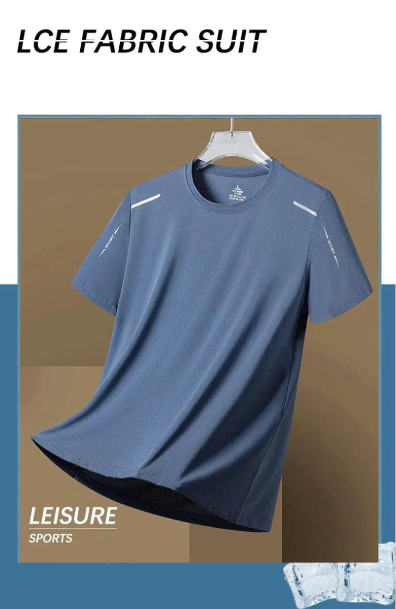 CHRLCK Men's Quick Dry Running T-Shirt Size M Breathable Outdoor Sports Tee Hiking Fishing Summer Essentials
