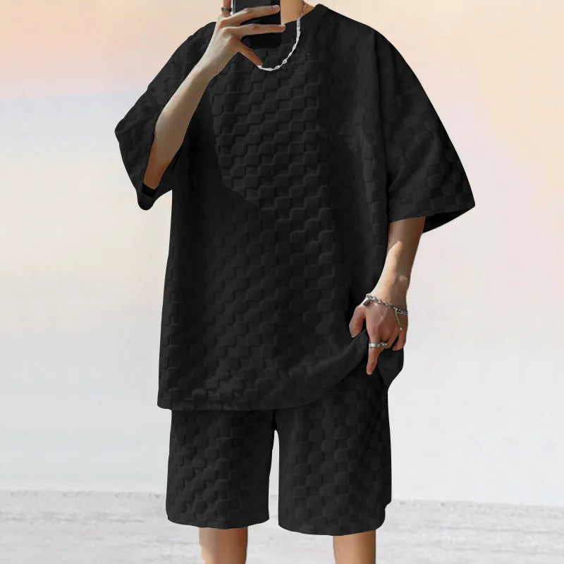 Men's Leisure Oversized Two-piece Shorts Set