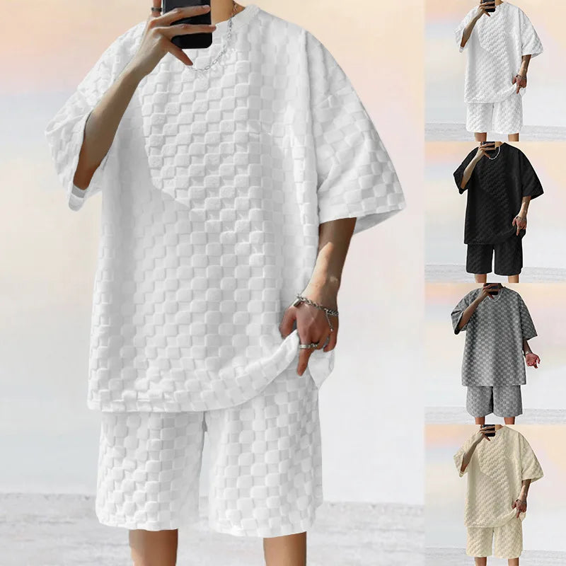 Men's Leisure Oversized Two-piece Shorts Set