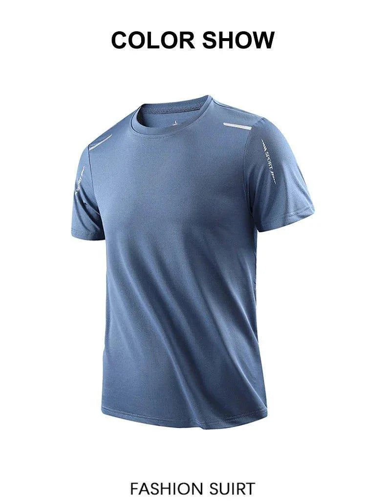 CHRLCK Men's Quick Dry Running T-Shirt Size M Breathable Outdoor Sports Tee Hiking Fishing Summer Essentials