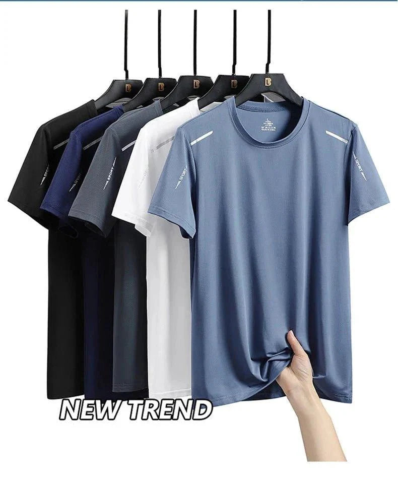 CHRLCK Men's Quick Dry Running T-Shirt Size M Breathable Outdoor Sports Tee Hiking Fishing Summer Essentials