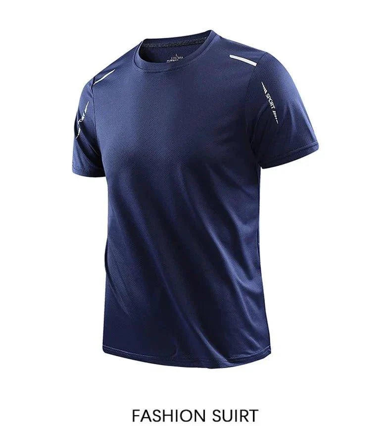 CHRLCK Men's Quick Dry Running T-Shirt Size M Breathable Outdoor Sports Tee Hiking Fishing Summer Essentials
