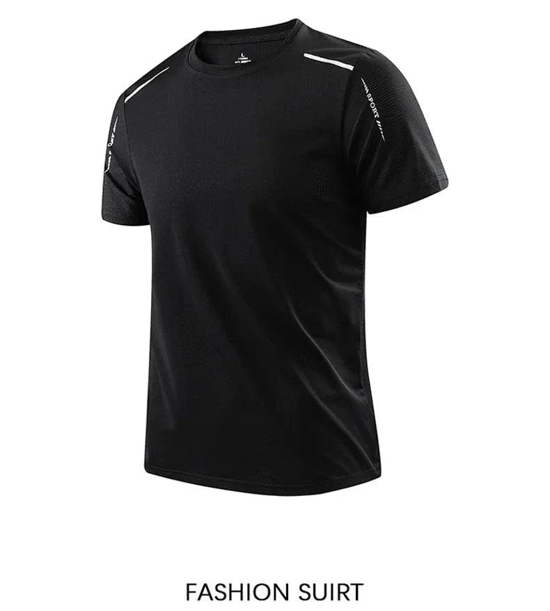CHRLCK Men's Quick Dry Running T-Shirt Size M Breathable Outdoor Sports Tee Hiking Fishing Summer Essentials