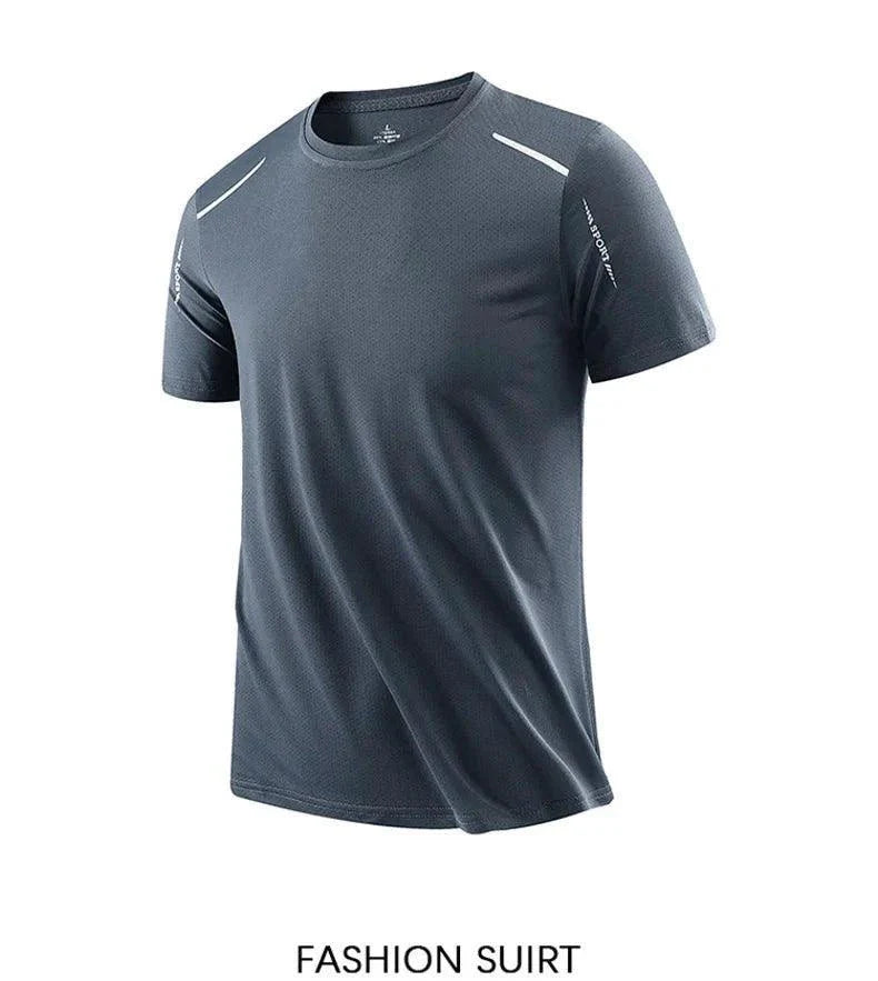 CHRLCK Men's Quick Dry Running T-Shirt Size M Breathable Outdoor Sports Tee Hiking Fishing Summer Essentials