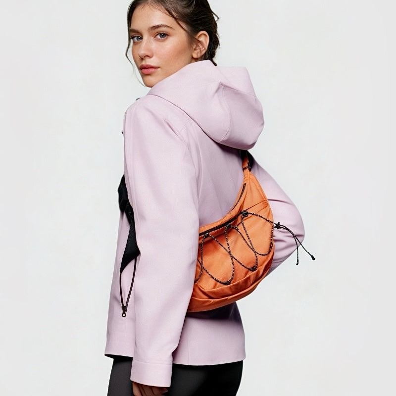 Airy Nylon Crescent Sling Bag