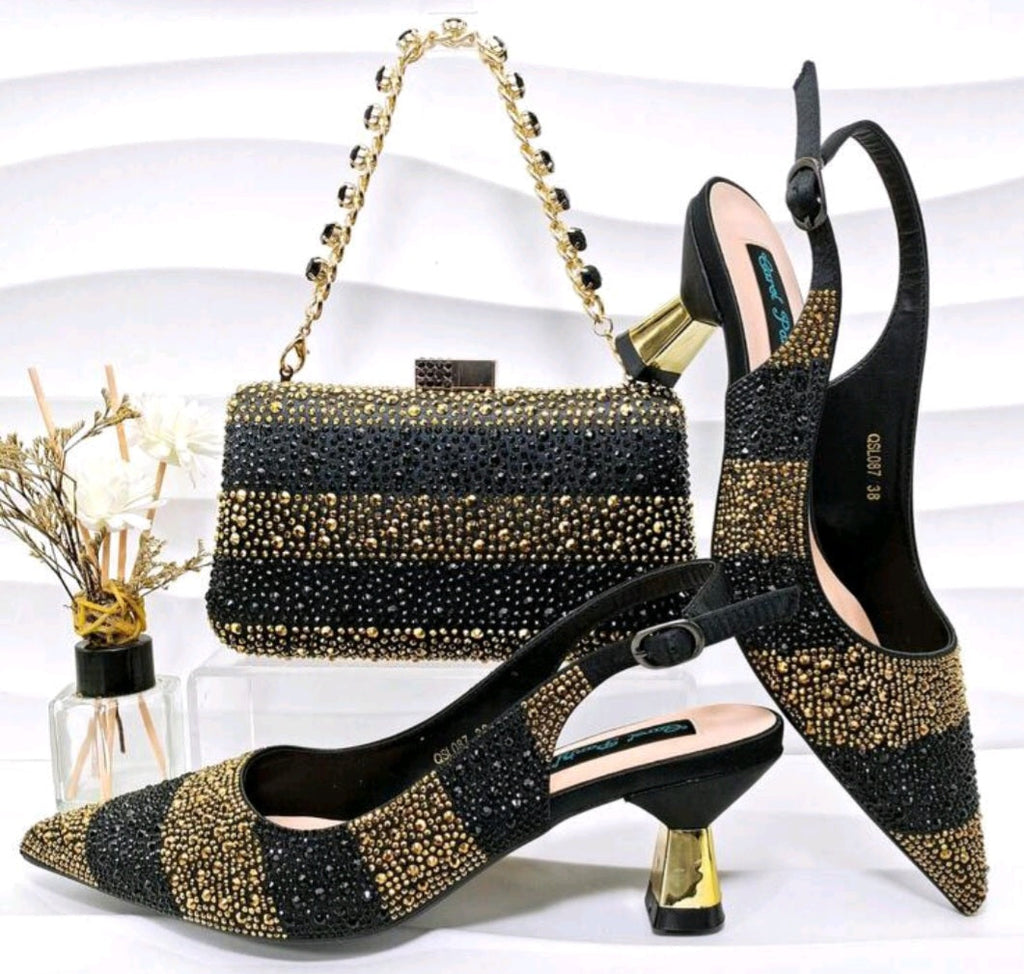 Ladies Shoes With Matching Bag Set - ED101