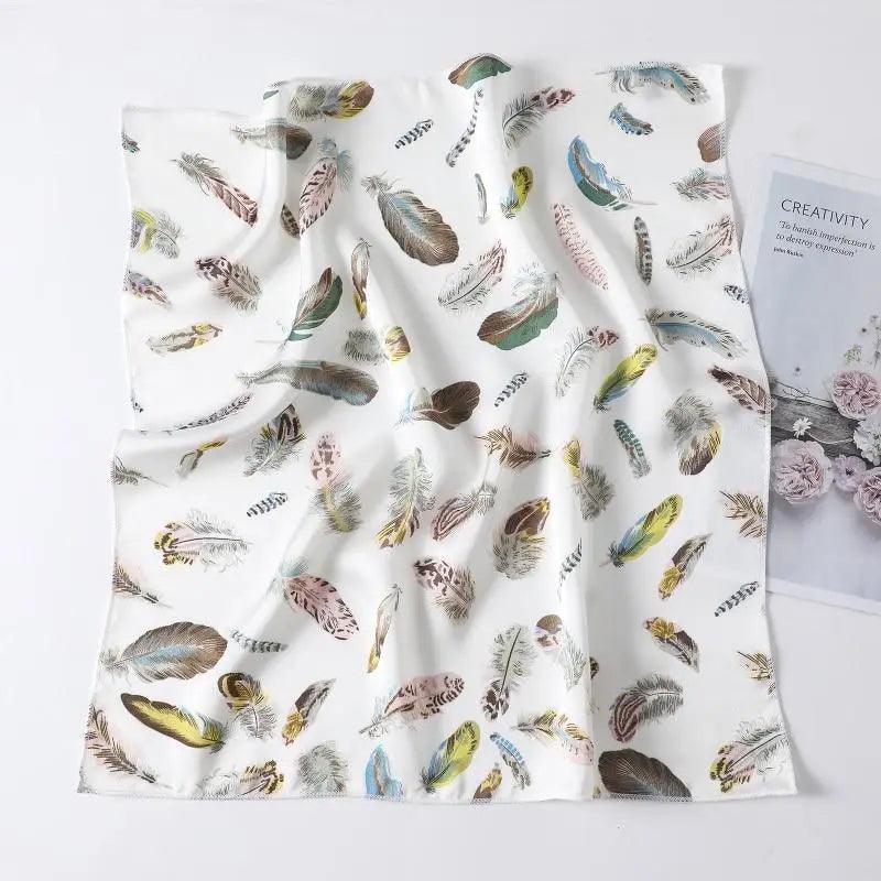 Versatile Square Silk Scarf for Women, Fashionable Printed Small Neck Scarves, Office Lady Hair Band, Foulard, Hand, for Female, Bandana, Shawl