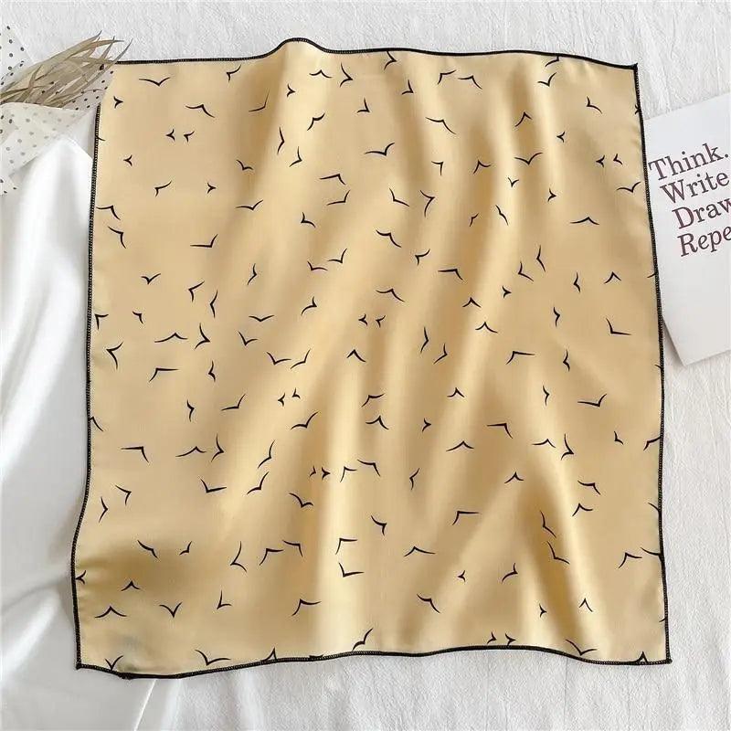 Versatile Square Silk Scarf for Women, Fashionable Printed Small Neck Scarves, Office Lady Hair Band, Foulard, Hand, for Female, Bandana, Shawl